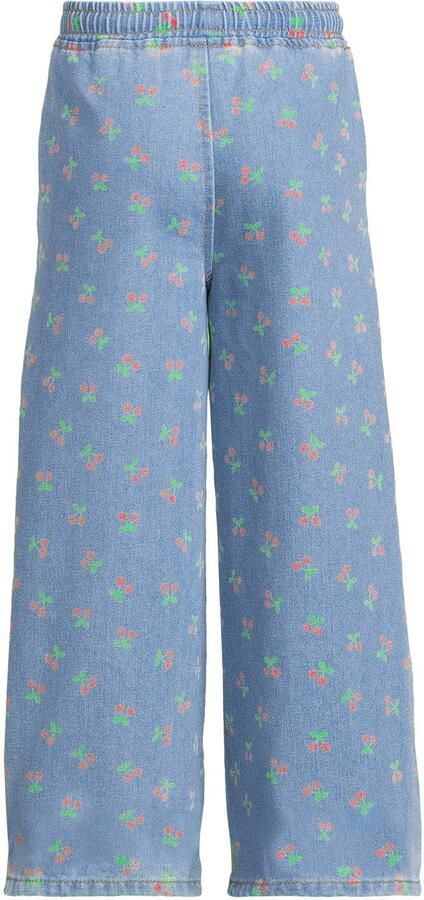 Orange Stars wide leg jeans met print lichtblauw