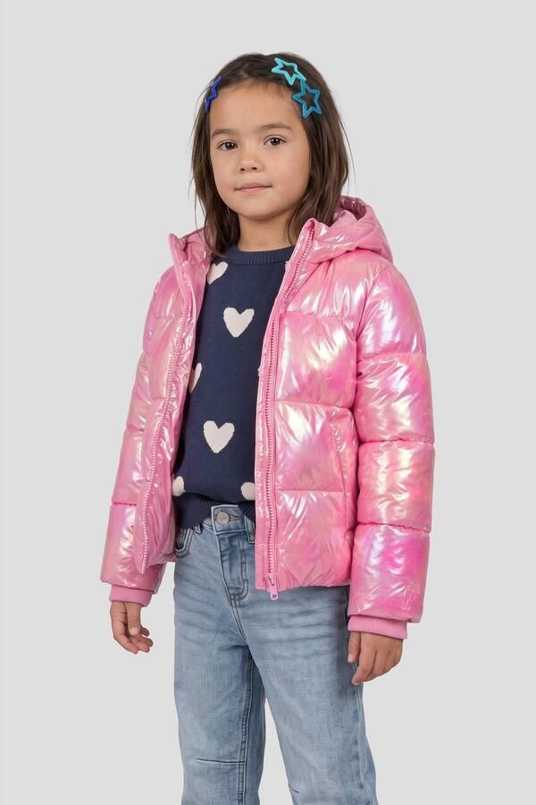 Orange Stars winterjas roze Meisjes Polyester Capuchon Effen
