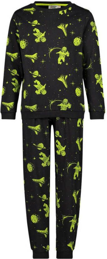 Orange Stars pyjama met all over print zwart Jongens Katoen Ronde hals 116