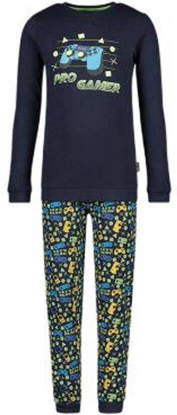 Orange Stars pyjama met printopdruk marine Blauw Meisjes Katoen Ronde hals 104