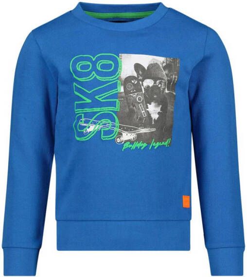 Orange Stars sweater Kornelis met printopdruk blauw Printopdruk 92