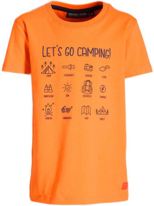 Orange Stars T-shirt Mannes met printopdruk oranje Jongens Stretchkatoen Ronde hals 104