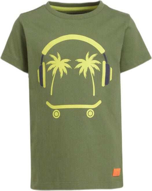 Orange Stars T-shirt Marc met printopdruk groen