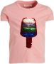 Orange Stars T-shirt Marjanne met printopdruk en pailletten roze Meisjes Stretchkatoen Ronde hals 104 - Thumbnail 1