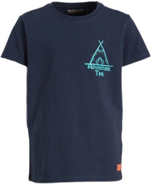 Orange Stars T-shirt Menko met printopdruk donkerblauw Jongens Stretchkatoen Ronde hals 152