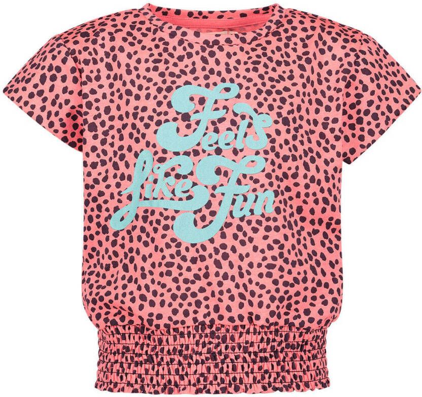 Orange Stars T-shirt met all over print roze Meisjes Katoen Ronde hals 116