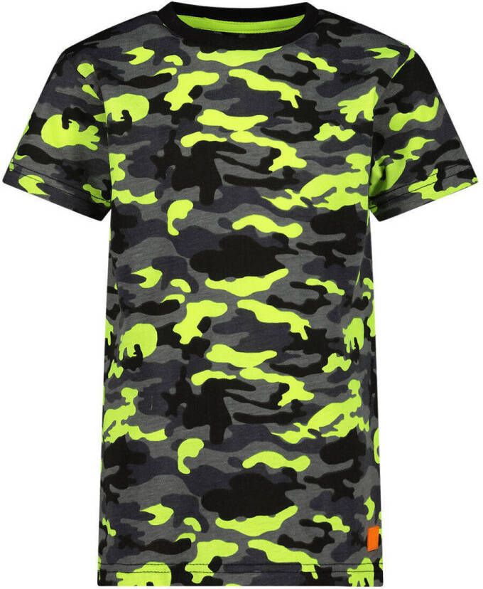 Orange Stars T-shirt met camouflageprint groen