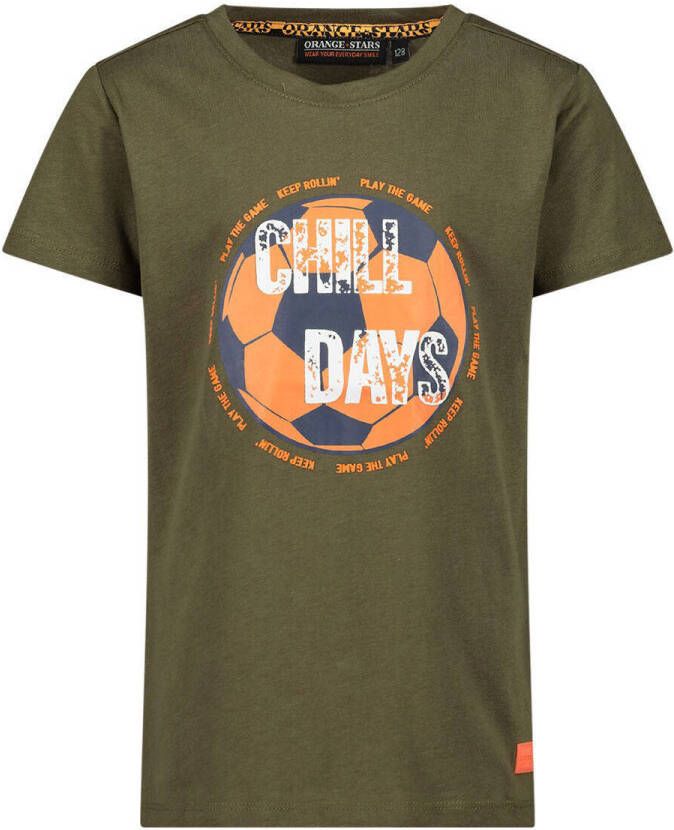 Orange Stars T-shirt met printopdruk groen