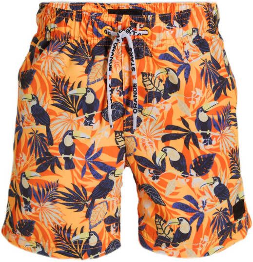 Orange Stars zwemshort Machiel oranje Jongens Polyester All over print 104