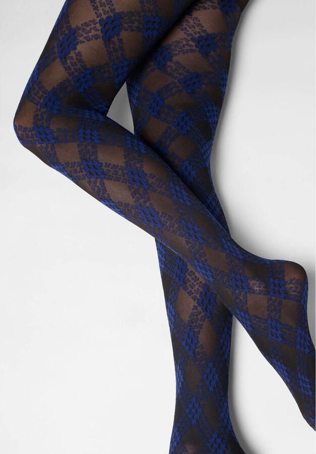 Oroblu panty Urban Grid 40 denier blauw - Foto 2