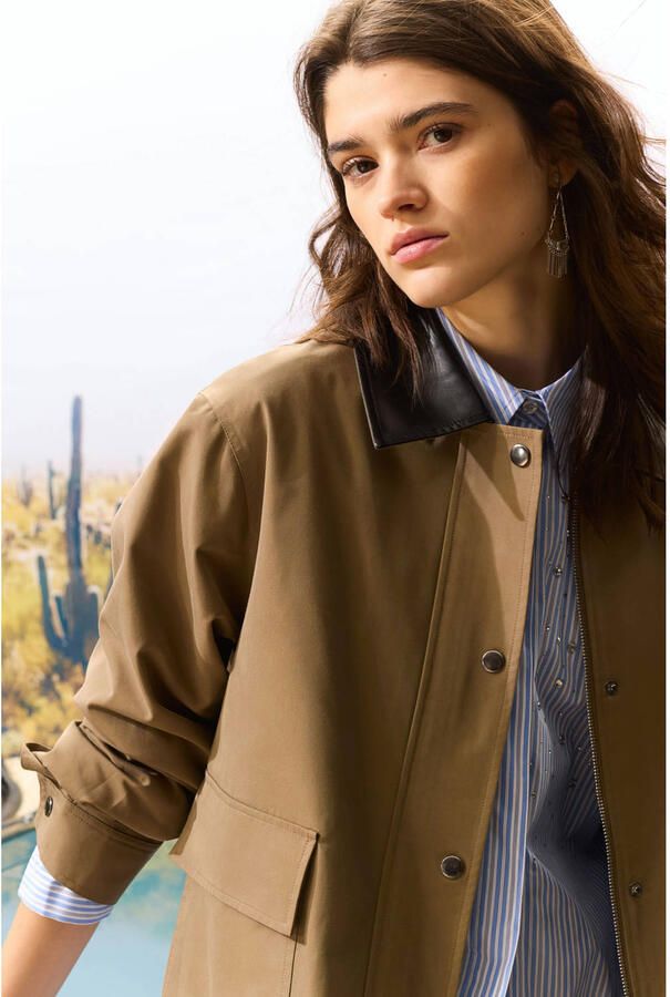 Oui Regular fit overhemdblouse met verlengde achterkant - Foto 3