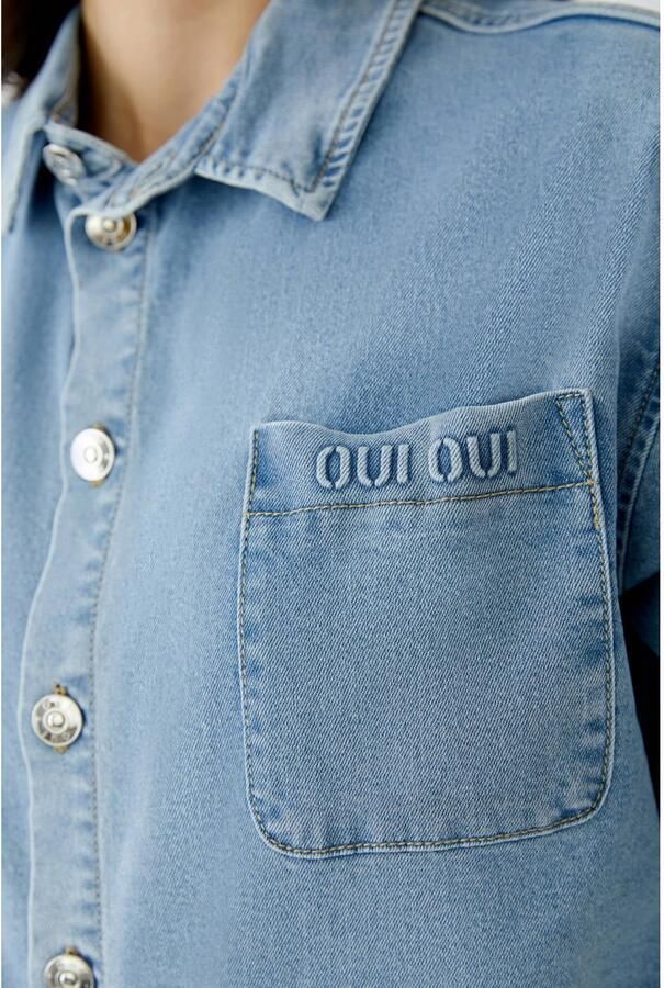 Oui Relaxed fit Jeansblouse met Borstzak - Foto 3