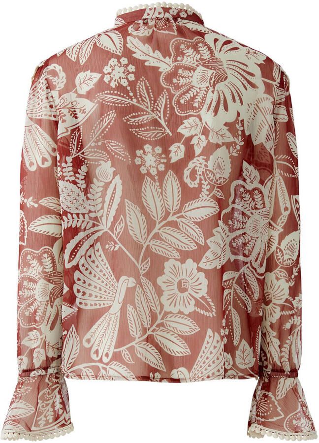 Oui Blouse met mouwen met ruches en druppelvormige hals - Foto 2