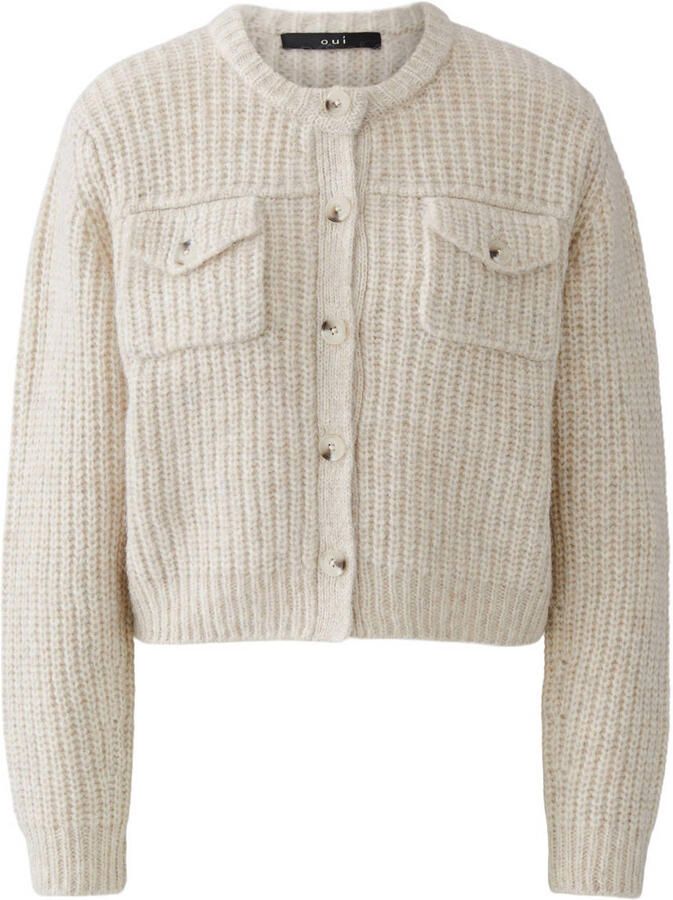 OUI gebreid vest met wol beige - Foto 2