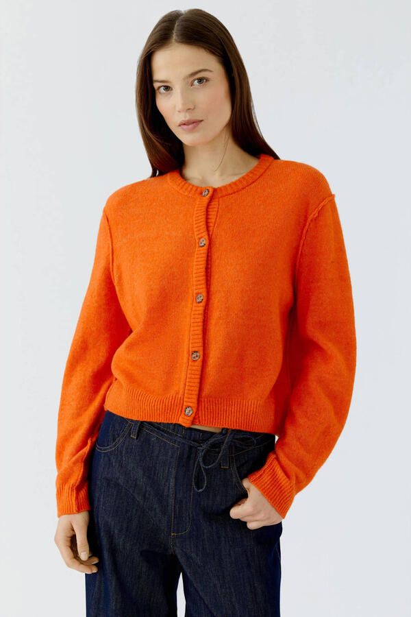 OUI gebreid vest met wol oranje