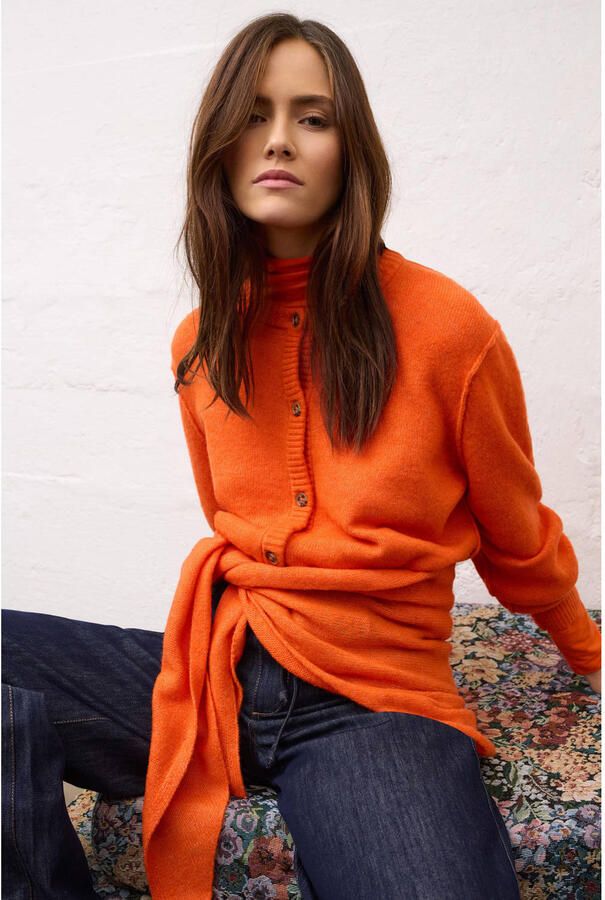 OUI gebreid vest met wol oranje - Foto 2