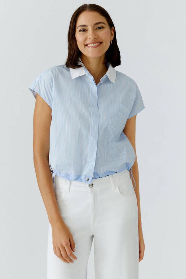 OUI gestreepte blouse lichtblauw