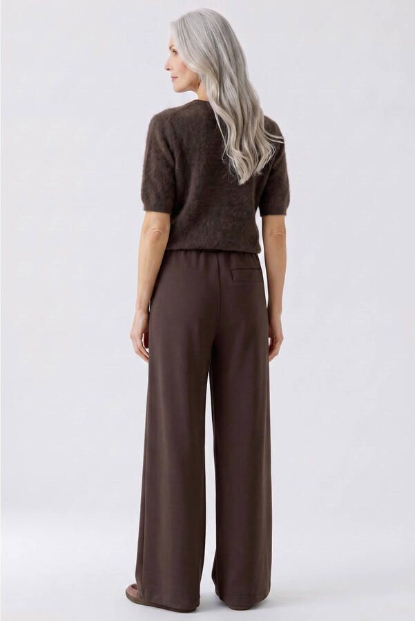 OUI high waist wide leg broek bruin - Foto 2
