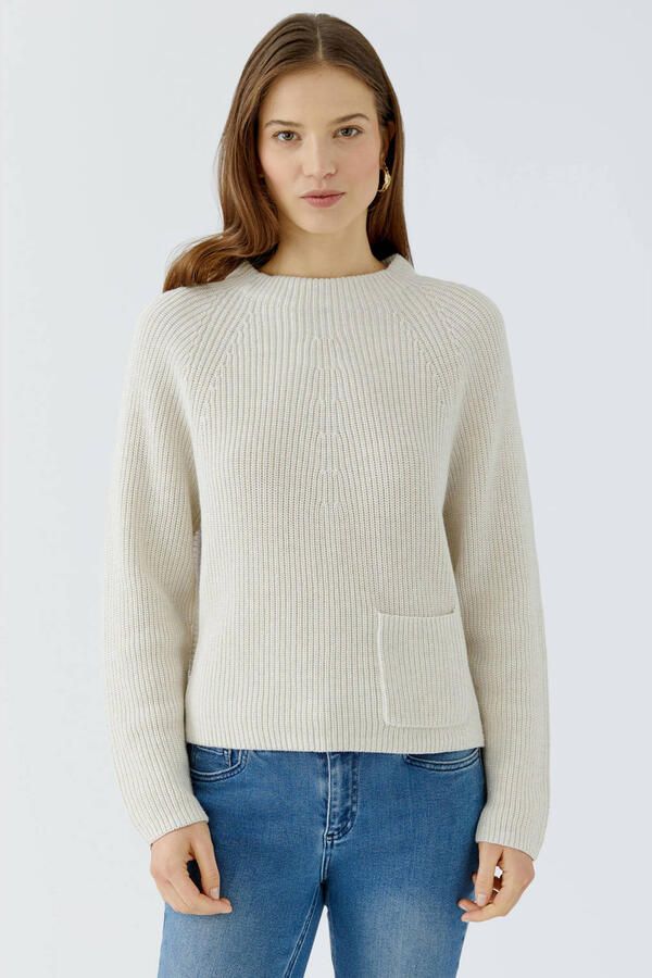 Oui regular fit trui van puur katoen model 'Riya'