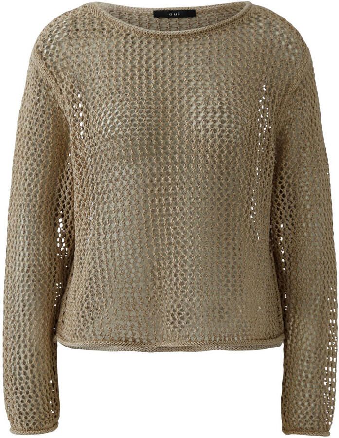 OUI pullover bruin gehaakt