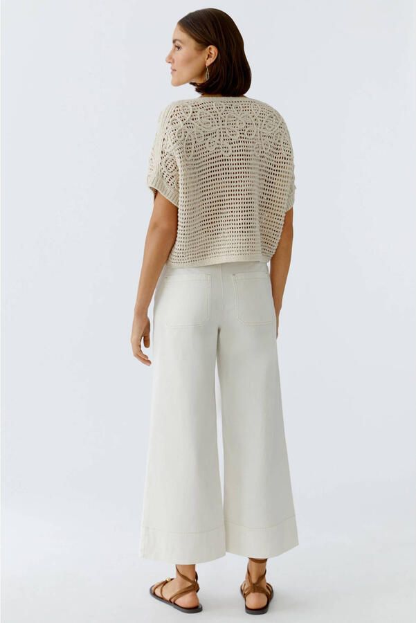 Oui Gebreide pullover met boothals en 1 2-mouwen - Foto 2