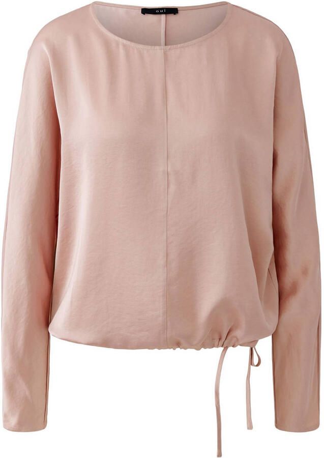 Oui Blouseshirt met ronde hals en Tunnelkoord