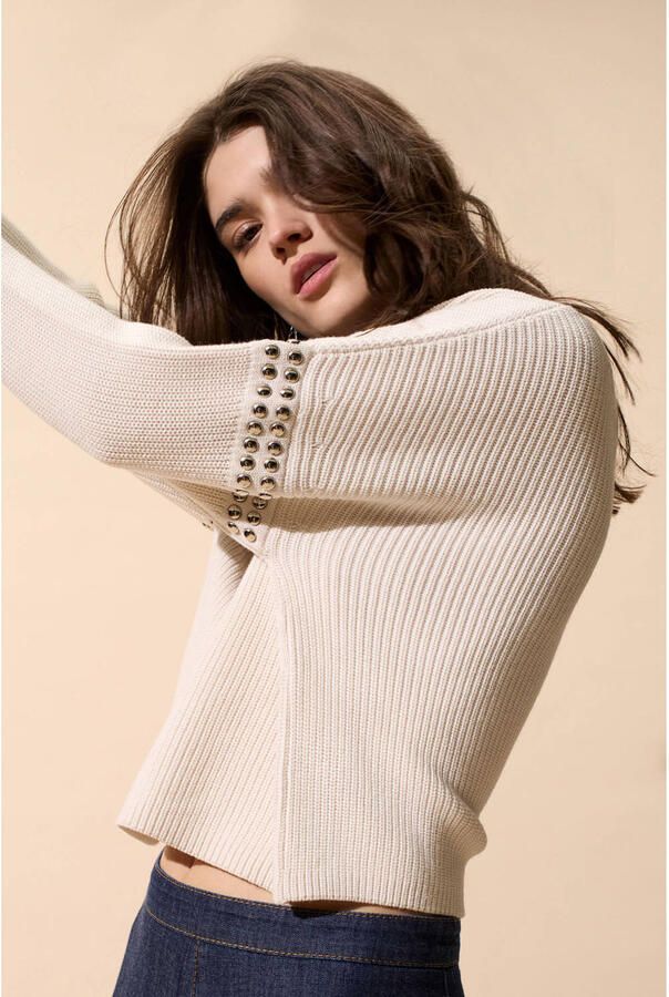 Oui Gebreide pullover met studs - Foto 2