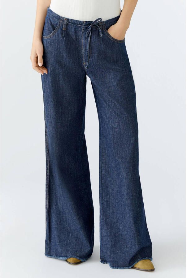 Oui Wide leg jeans met strikceintuur model 'THE PALAZZO' - Foto 3