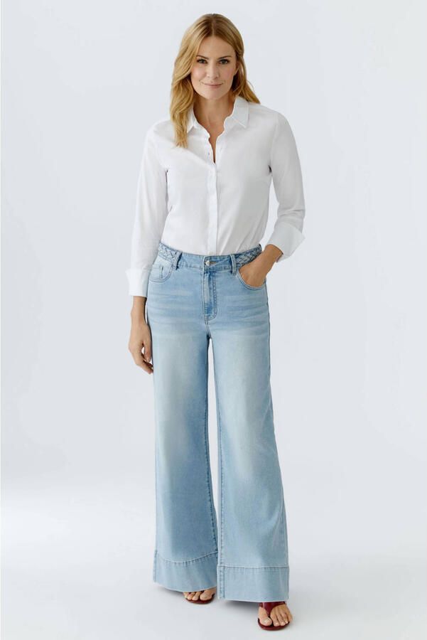 OUI wide leg jeans medium blue denim