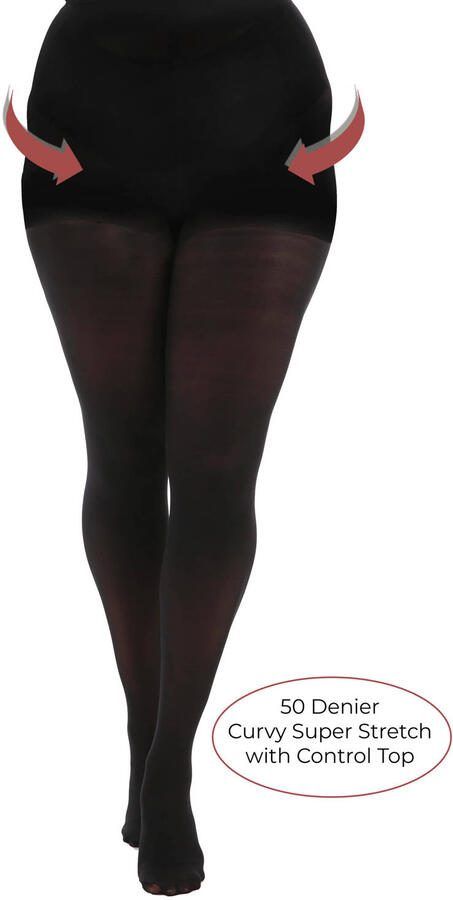 Pamela Mann corrigerende Plus Size panty 50 denier zwart - Foto 2