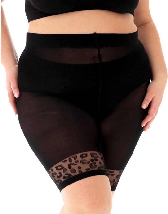 Pamela Mann cycling short met panterprint zwart