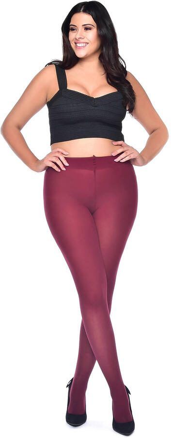 Pamela Mann Plus Size panty 50 denier donkerrood