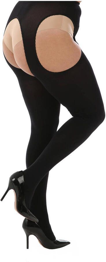 Pamela Mann Plus Size panty met cut-outs 90 denier zwart