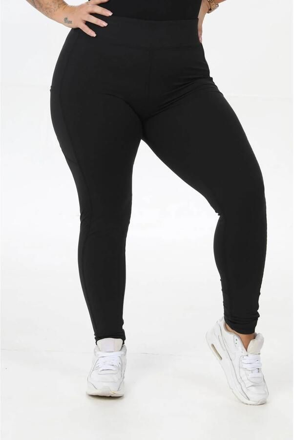 Pamela Mann Plus Size sportlegging met zakken zwart