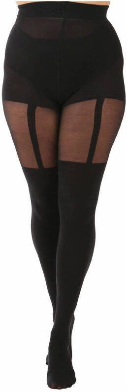 Pamela Mann Plus Size panty met jarretel effect zwart