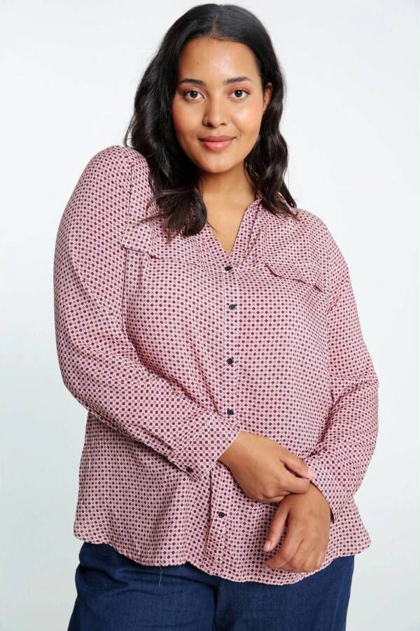 Paprika blouse met all over print roze