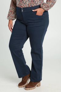 Paprika high waist straight fit broek donkerblauw