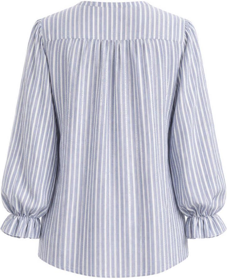 Paprika blouse met krijtstreep lichtblauw - Foto 2