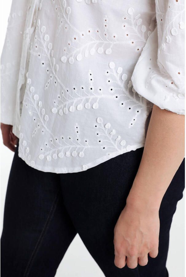 Paprika blouse wit broderie - Foto 2