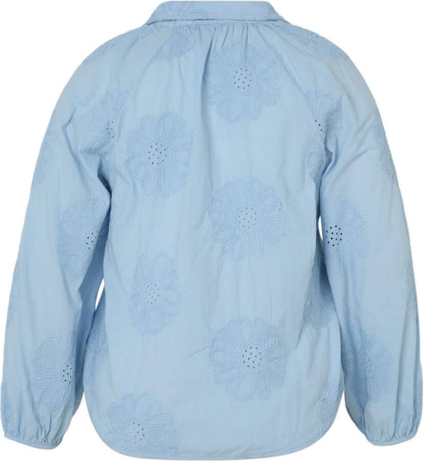Paprika blousetop lichtblauw broderie