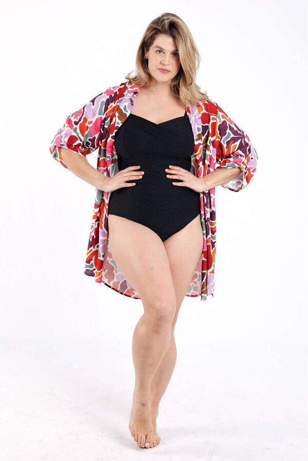 Paprika corrigerend badpak met voorgevormde cups Plus Size zwart - Foto 2