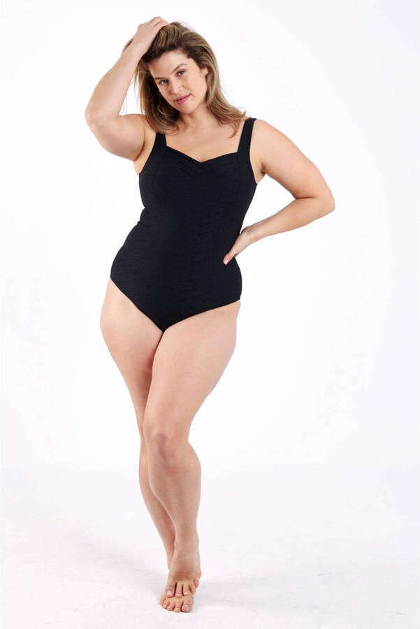 Paprika corrigerend badpak met voorgevormde cups Plus Size zwart - Foto 3