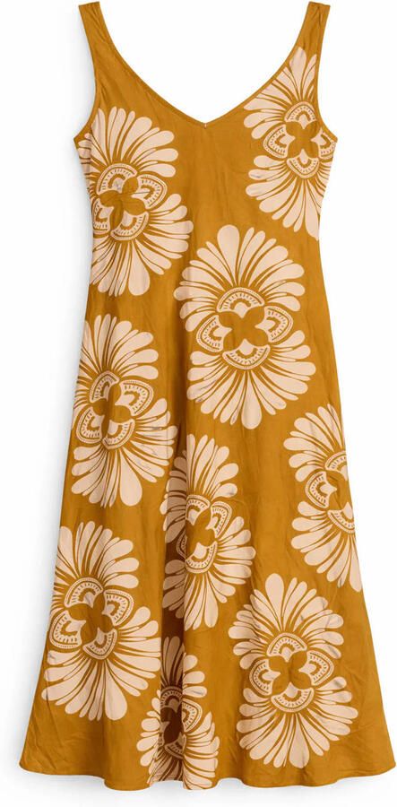Paprika gebloemde midi jurk Plus Size oker - Foto 2