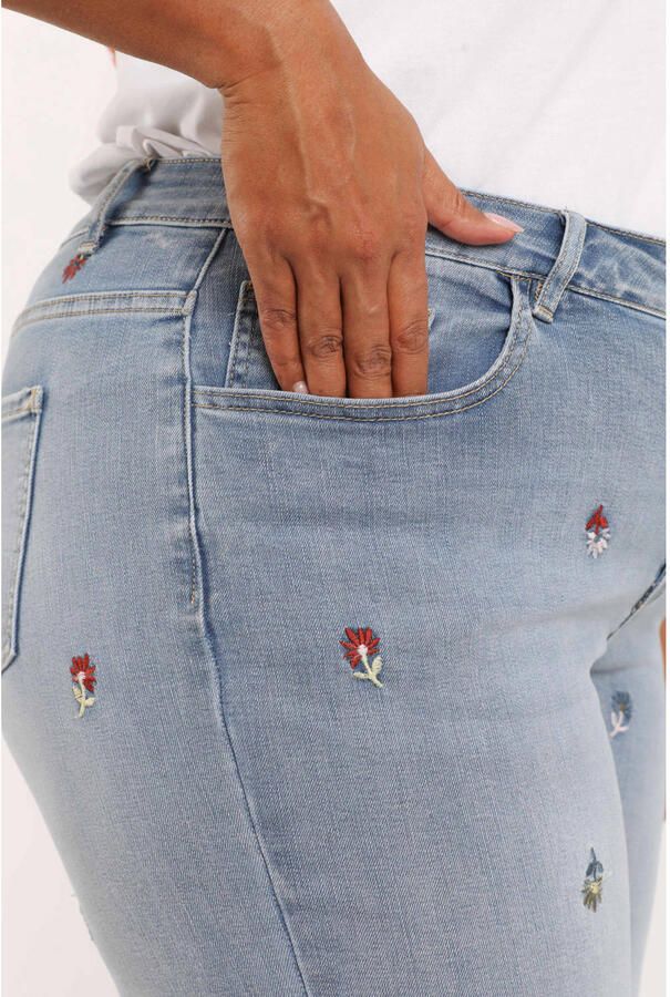 Paprika gebloemde slim fit jeans medium blue denim - Foto 2