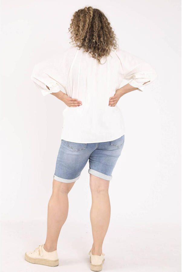Paprika gebloemde top met borduursels Plus Size ecru - Foto 3