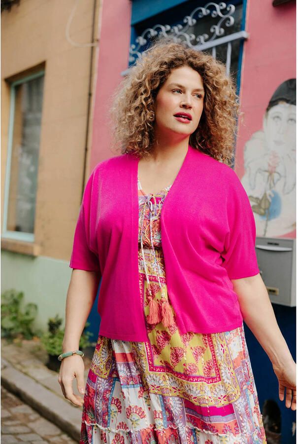 Paprika gebreid vest Plus Size roze - Foto 2