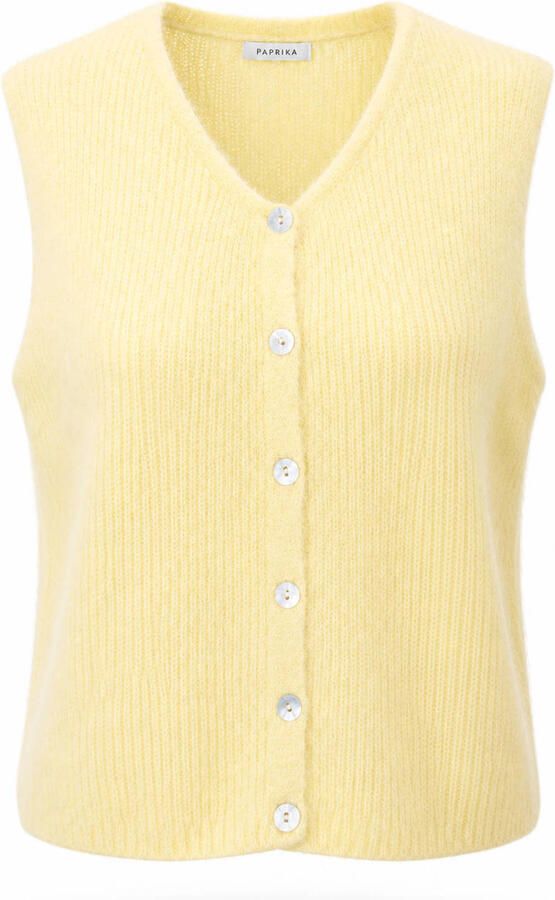 Paprika gebreide gilet Plus Size geel