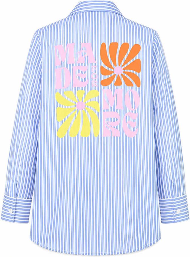 Paprika gestreepte blouse Plus Size met backprint blauw - Foto 2