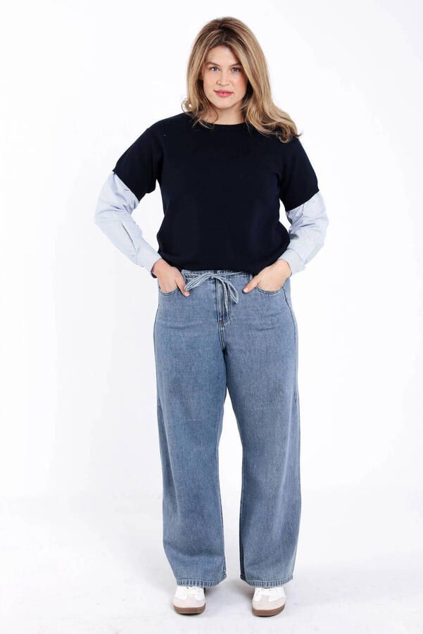 Paprika gestreepte pullover marineblauw - Foto 3