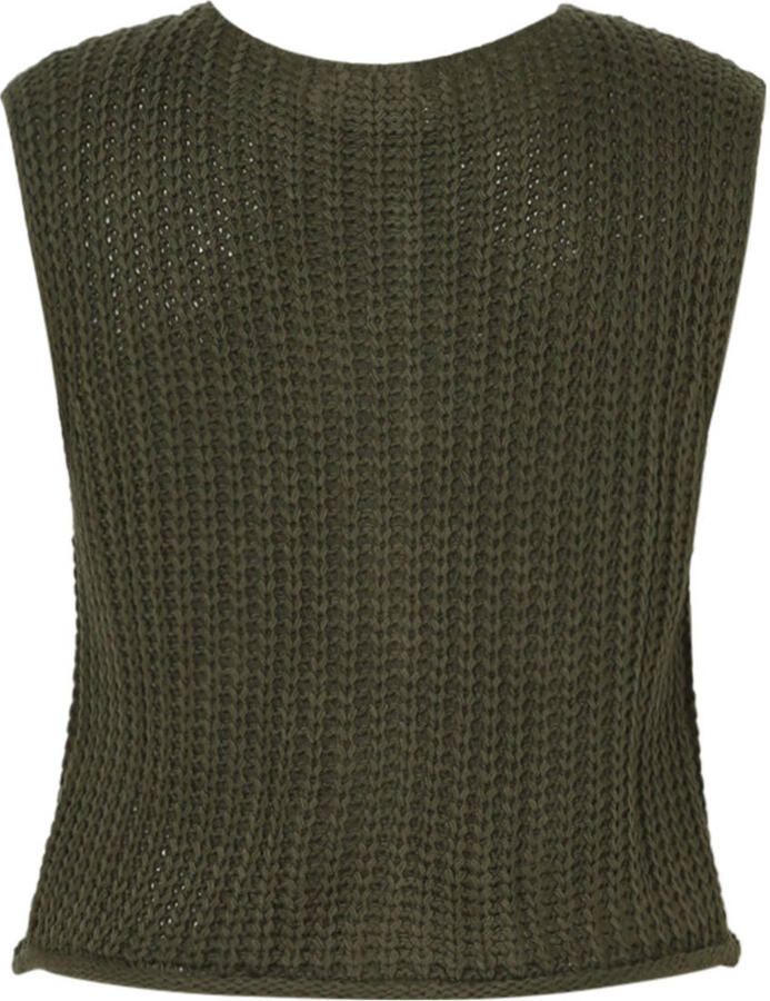 Paprika gilet kaki gebreid